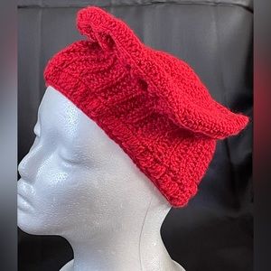 Beautiful hand crocheted trendy raspberry beret